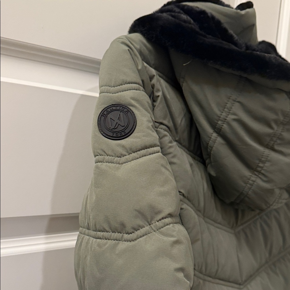 Nautica Women's Olive Puffer Coat - Picture 3 of 6
